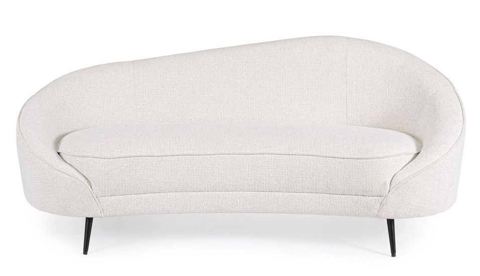 Canapé moderne 3 places KOSTA – Tissu polyester & pieds métal noir - Photo n°1