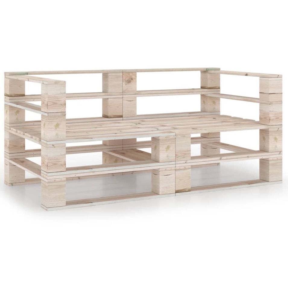 Canapé palette à 2 places de jardin Bois de pin - Photo n°1