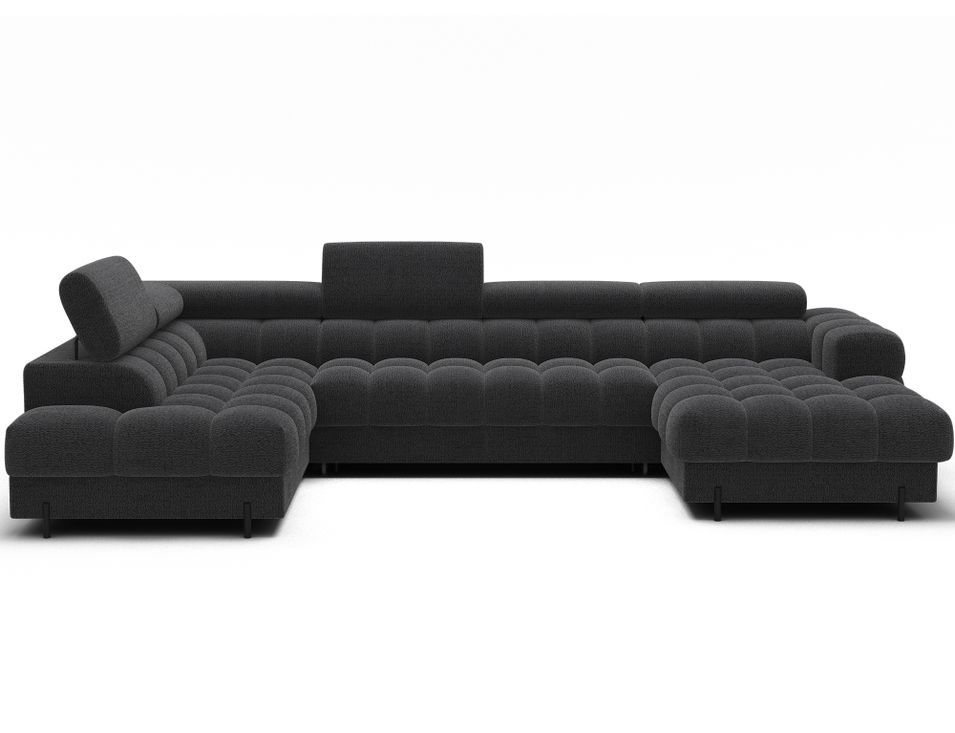 Canapé panoramique convertible avec têtières réglables FUZIAN – Tissu 358 cm - Photo n°1
