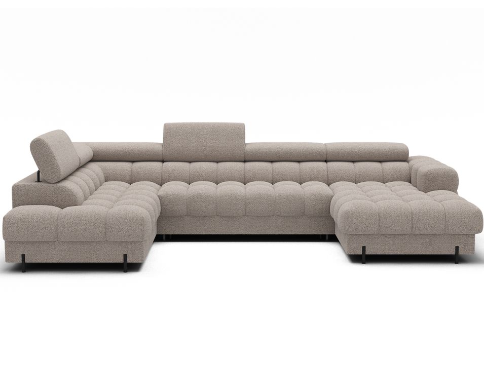 Canapé panoramique convertible avec têtières réglables FUZIAN – Tissu 358 cm - Photo n°1