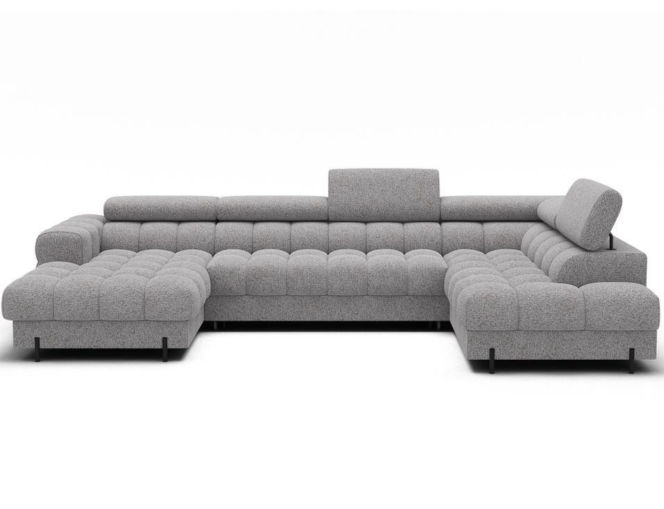 Canapé panoramique convertible avec têtières réglables FUZIAN – Tissu 358 cm - Photo n°1