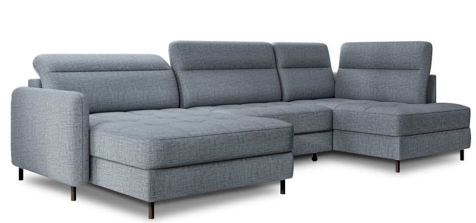 Canapé panoramique convertible BENTO en tissu avec coffre de rangement - 306 cm - Photo n°1