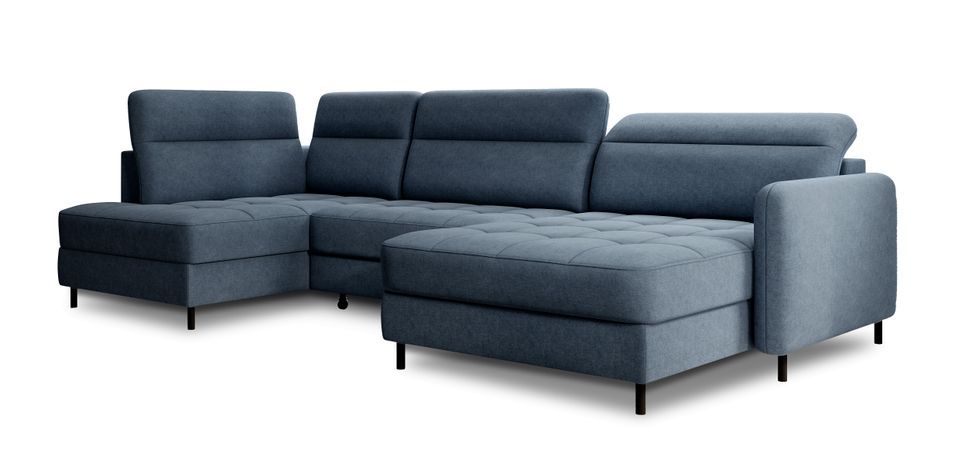 Canapé panoramique convertible BENTO en tissu avec coffre de rangement - 306 cm - Photo n°1