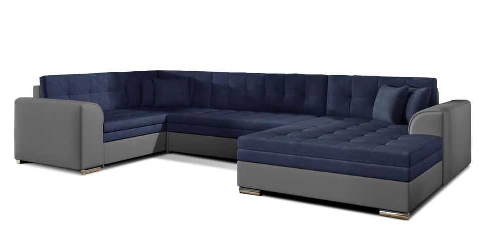 Canapé panoramique convertible DIANO velours - Photo n°1