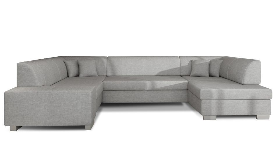 Canapé panoramique convertible HOUSTON en tissu avec coffre de rangement – 320 cm - Photo n°1