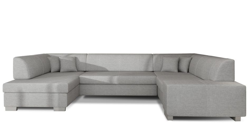 Canapé panoramique convertible HOUSTON en tissu avec coffre de rangement – 320 cm - Photo n°1