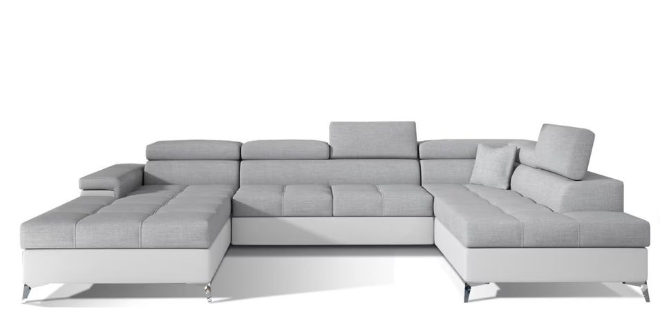 Canapé panoramique convertible KUTTY - Rangement et appuie-têtes réglables - Photo n°1