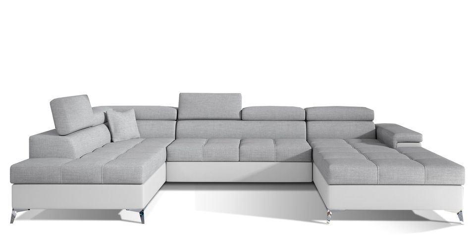 Canapé panoramique convertible KUTTY - Rangement et appuie-têtes réglables - Photo n°1