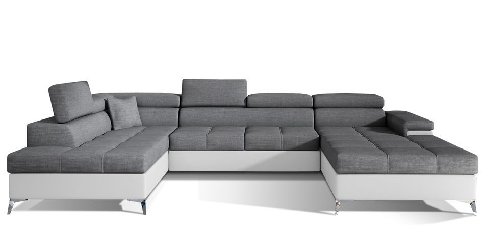 Canapé panoramique convertible KUTTY - Rangement et appuie-têtes réglables - Photo n°1