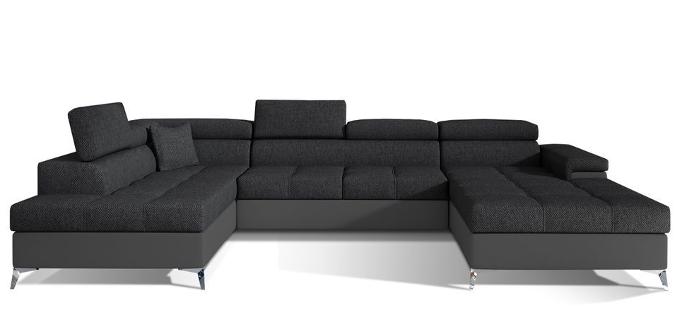 Canapé panoramique convertible KUTTY - Rangement et appuie-têtes réglables - Photo n°1