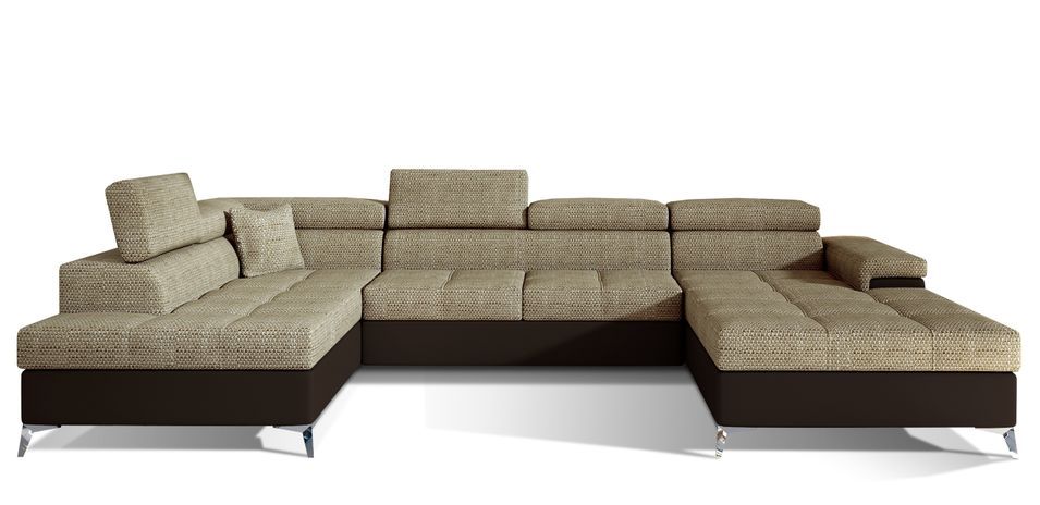 Canapé panoramique convertible KUTTY - Rangement et appuie-têtes réglables - Photo n°1