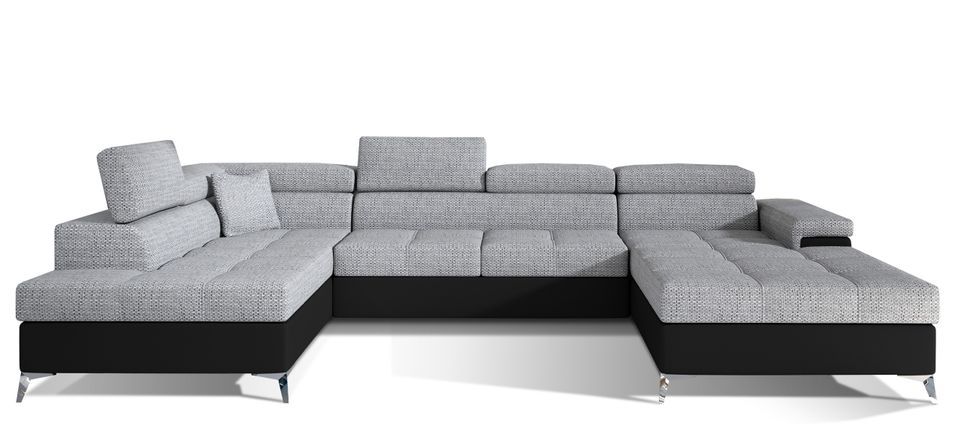 Canapé panoramique convertible KUTTY - Rangement et appuie-têtes réglables - Photo n°1