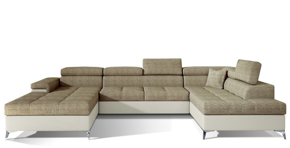 Canapé panoramique convertible KUTTY - Rangement et appuie-têtes réglables - Photo n°1