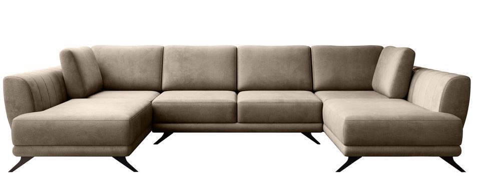 Canapé panoramique convertible LARGOS en velours – 352 cm - Photo n°1