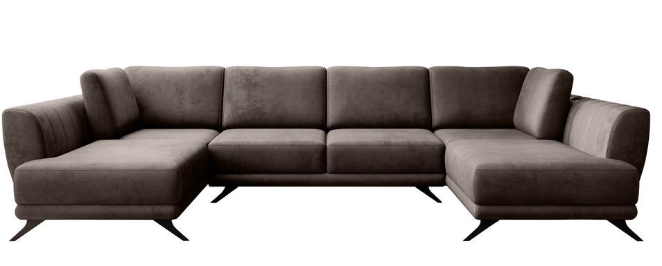 Canapé panoramique convertible LARGOS en velours – 352 cm - Photo n°1