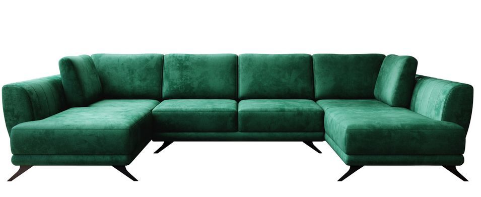 Canapé panoramique convertible LARGOS en velours – 352 cm - Photo n°1
