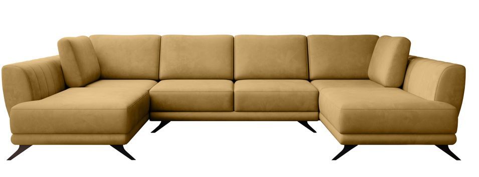 Canapé panoramique convertible LARGOS en velours – 352 cm - Photo n°1