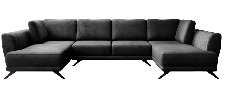 Canapé panoramique convertible LARGOS en velours – 352 cm - Photo n°1