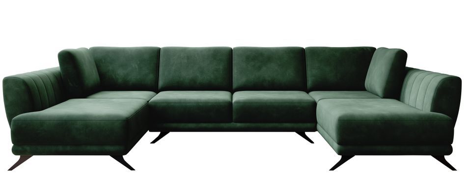 Canapé panoramique convertible LARGOS en velours – 352 cm - Photo n°1