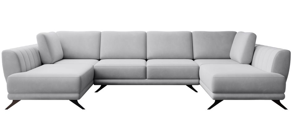 Canapé panoramique convertible LARGOS - Velours irrésistiblement douillet - Photo n°1