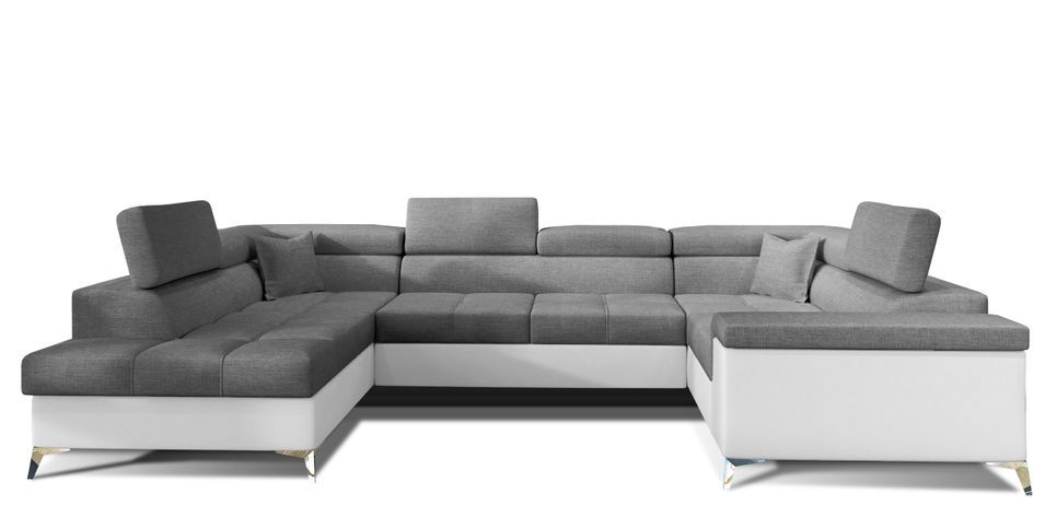 Canapé panoramique convertible TRIANO Bi matière - têtières réglables - Photo n°1