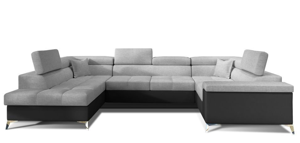 Canapé panoramique convertible TRIANO Bi matière - têtières réglables - Photo n°1