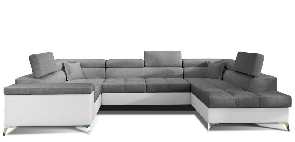 Canapé panoramique convertible TRIANO Bi matière - têtières réglables - Photo n°1