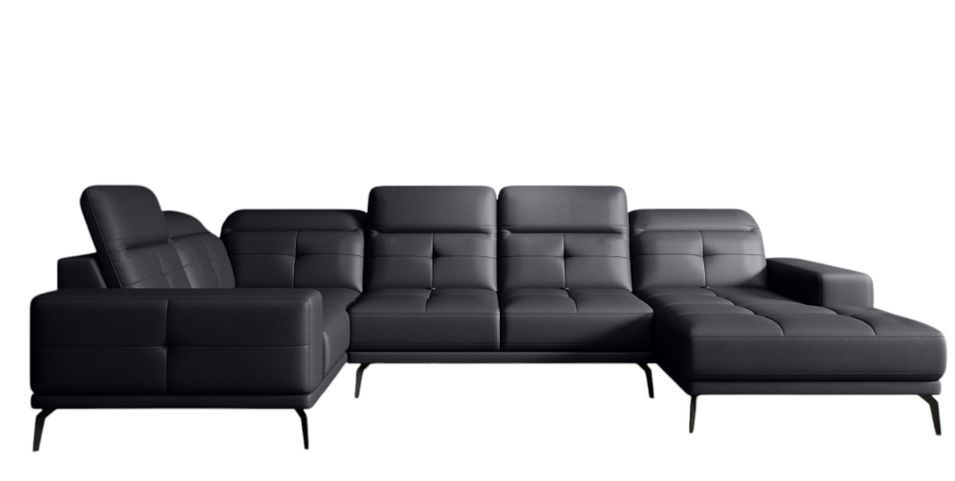 Canapé panoramique design SKAW simili cuir - Têtières réglables - Photo n°1