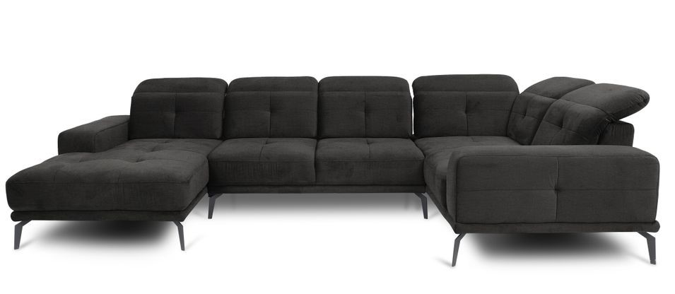 Canapé panoramique design SKAW velours - Têtières réglables - Photo n°1