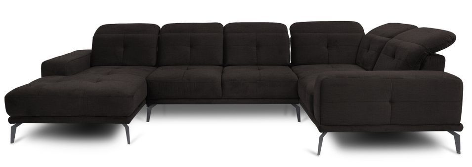 Canapé panoramique design SKAW velours - Têtières réglables - Photo n°1