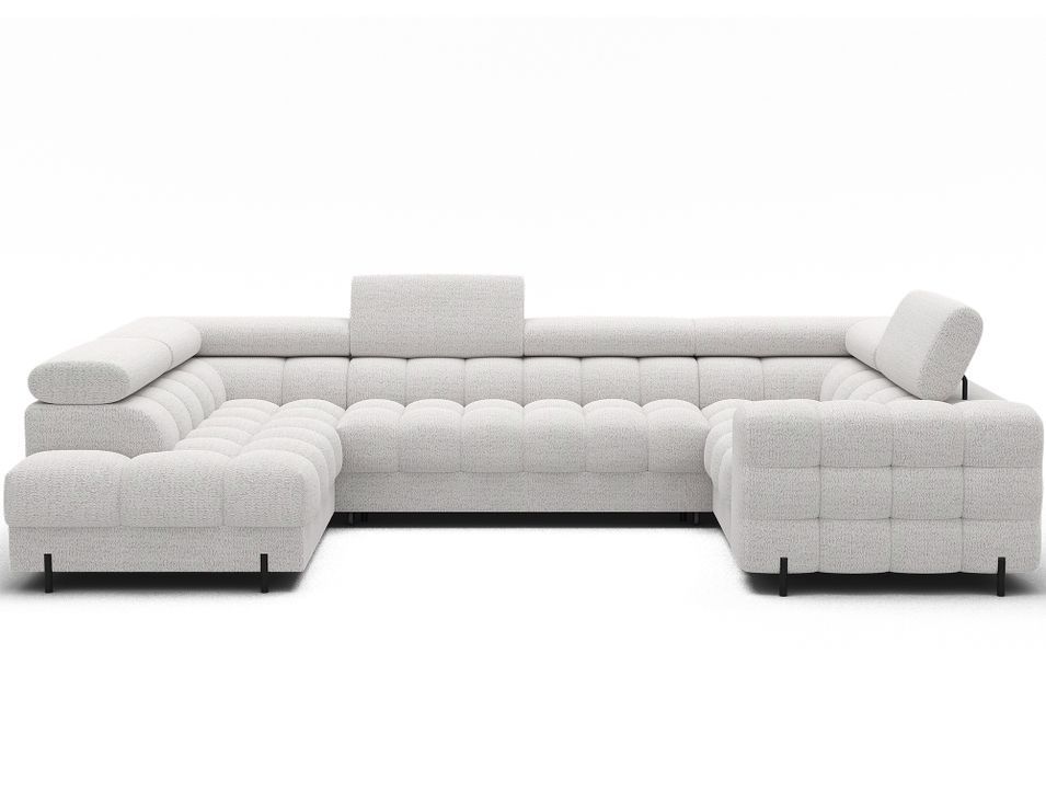 Canapé panoramique en U convertible KARBON avec coffre – Tissu 346 cm - Photo n°1