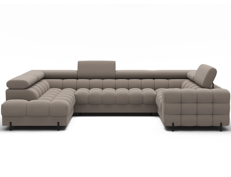 Canapé panoramique en U convertible KARBON avec coffre – Tissu 346 cm - Photo n°1