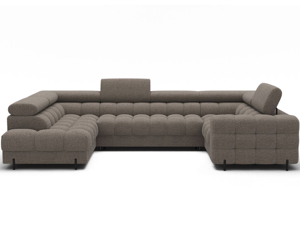 Canapé panoramique en U convertible KARBON avec coffre – Tissu 346 cm - Photo n°1