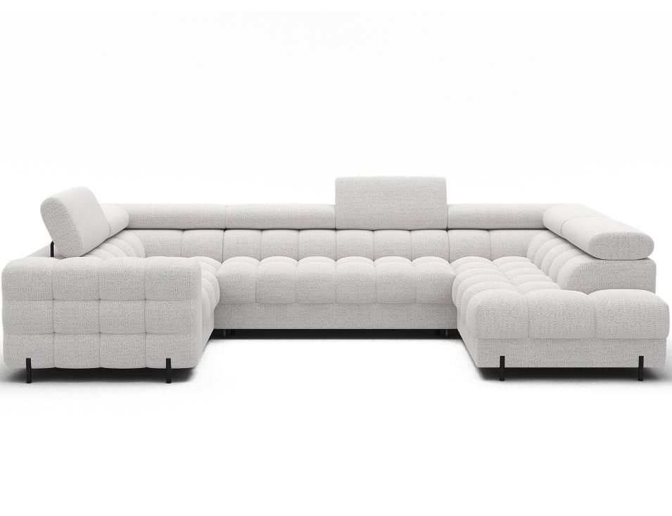 Canapé panoramique en U convertible KARBON avec coffre – Tissu 346 cm - Photo n°1