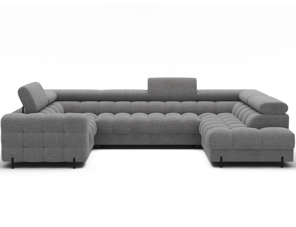 Canapé panoramique en U convertible KARBON avec coffre – Tissu 346 cm - Photo n°1