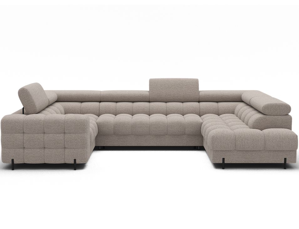 Canapé panoramique en U convertible KARBON avec coffre – Tissu 346 cm - Photo n°1