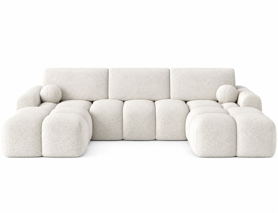 Canapé panoramique en U VANITY convertible – Tissu texturé & coffre de rangement - 319 cm - Photo n°1