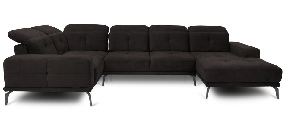 Canapé panoramique SKAW en velours avec têtières réglables – 350 cm - Photo n°1