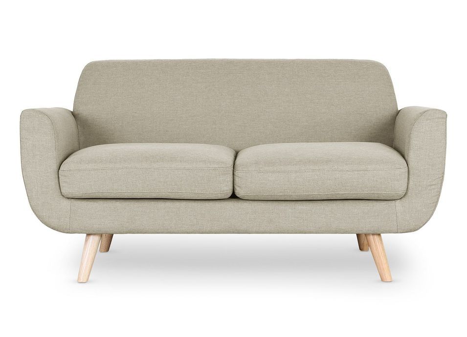 Canapé scandinave 2 places tissu beige Annis - Photo n°1