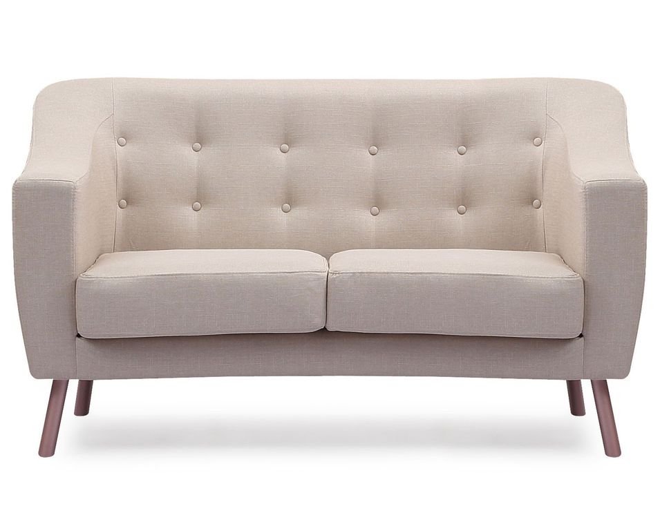 Canapé scandinave 2 places tissu beige Kopla 148 cm - Photo n°1