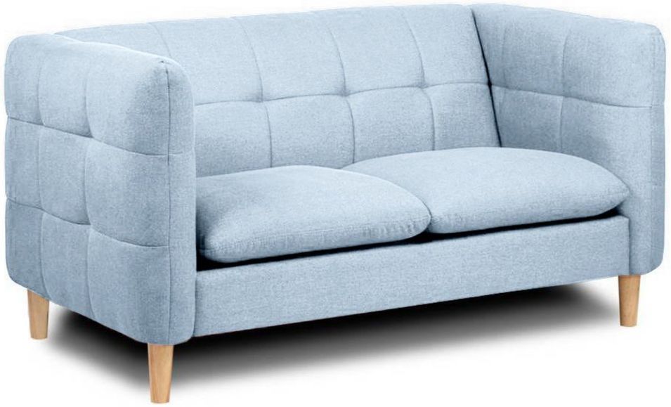 Canapé scandinave 2 places tissu bleu Miguel - Photo n°1