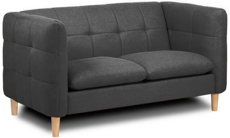 Canapé scandinave 2 places en tissu gris clair et bois clair EKTOR | Leroy Merlin