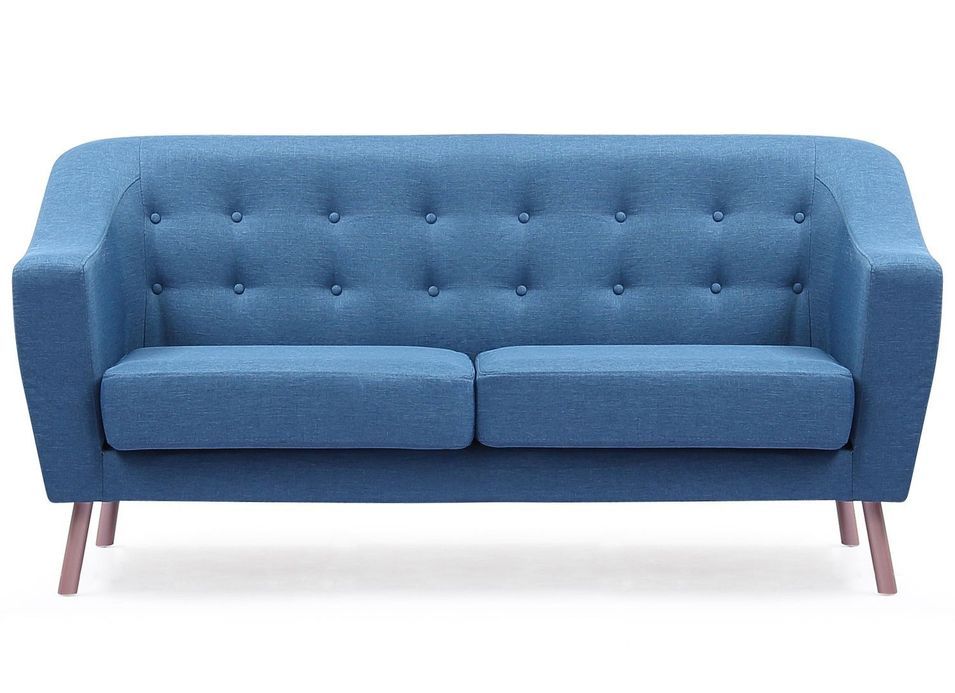 Canapé scandinave 3 places tissu bleu Kopla 177 cm - Photo n°1