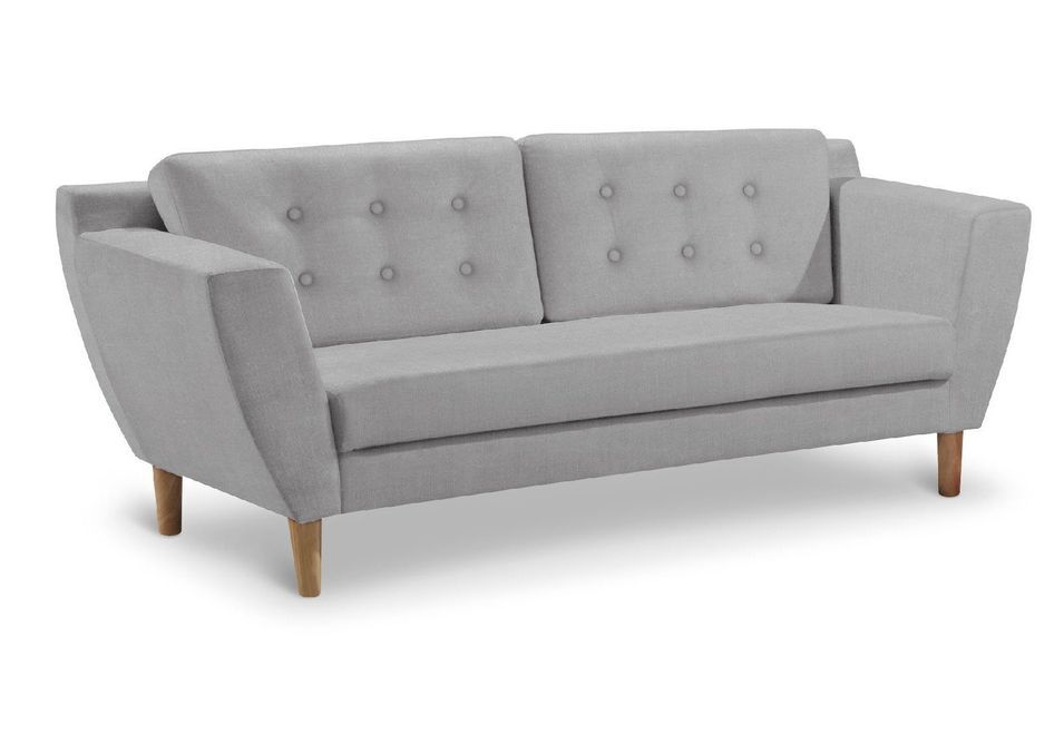 Canapé scandinave 3 places tissu gris Mondo - Photo n°1