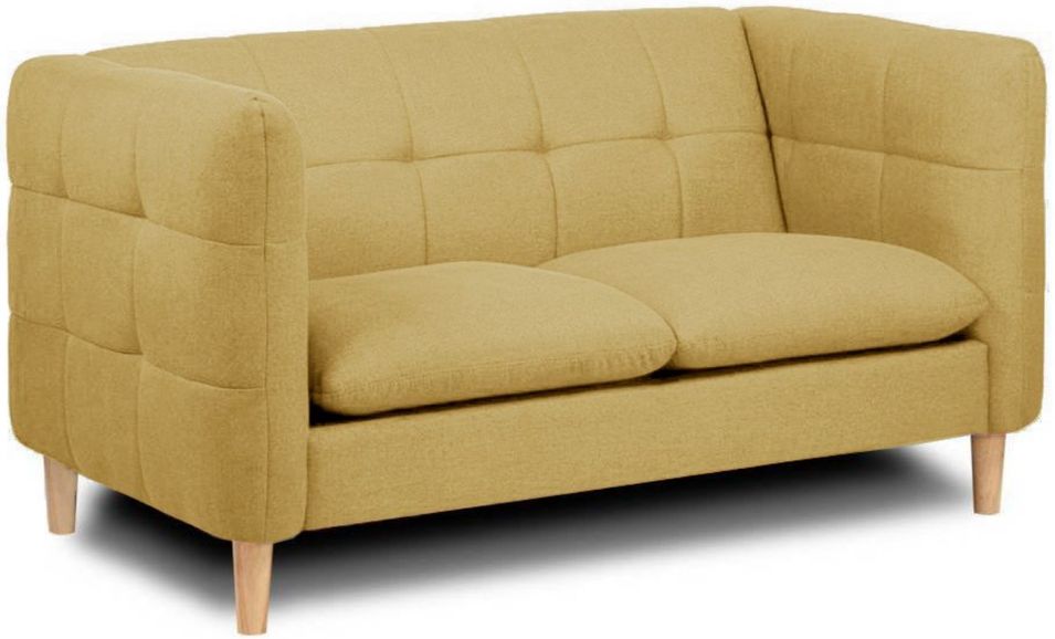 Canapé scandinave 3 places tissu jaune Miguel - Photo n°1