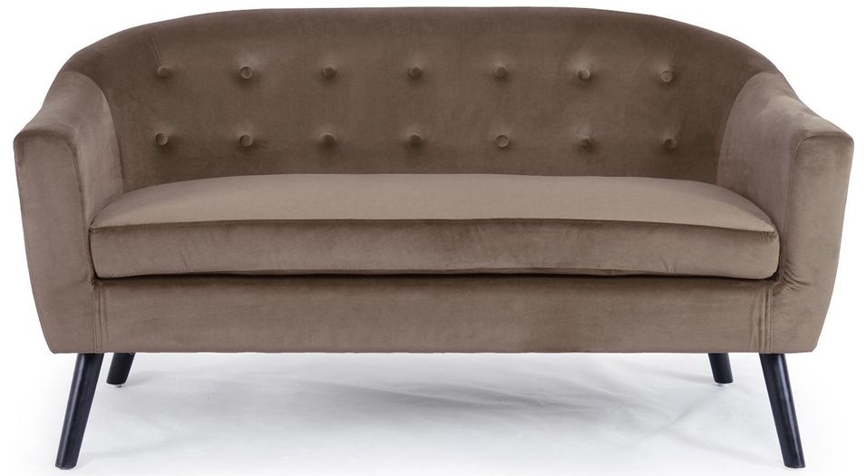 Canapé scandinave velours taupe Fidélia - Photo n°1