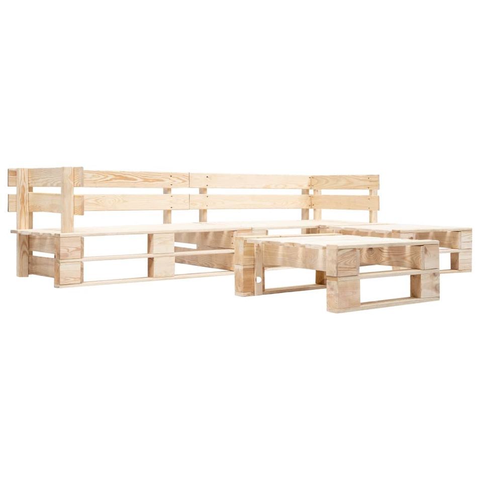 Canapés de jardin palette 4 pcs Naturel Bois 2 - Photo n°1