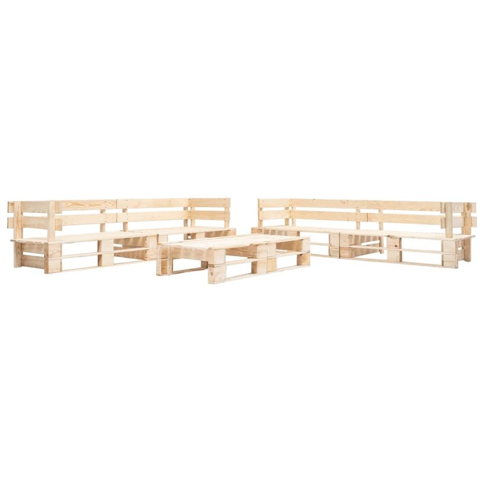 Canapés de jardin palette 6 pcs Bois Couleur naturelle de bois - Photo n°1