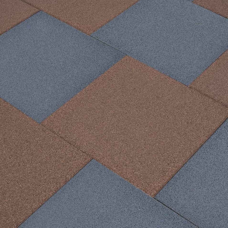 Carreaux de protection antichoc 6pcs Caoutchouc 50x50x3 cm Gris - Photo n°1