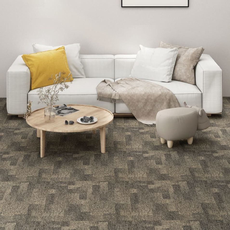 Carreaux de tapis de sol 20 pcs 5 m² Gris et beige - Photo n°1